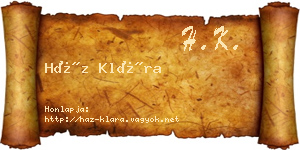 Ház Klára névjegykártya