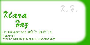 klara haz business card